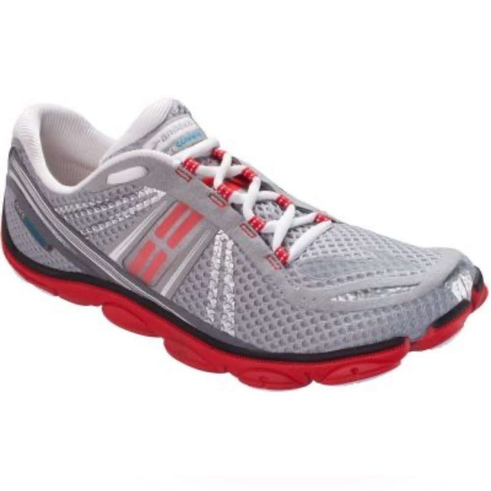 Brooks Gray and Red Athletic Shoes